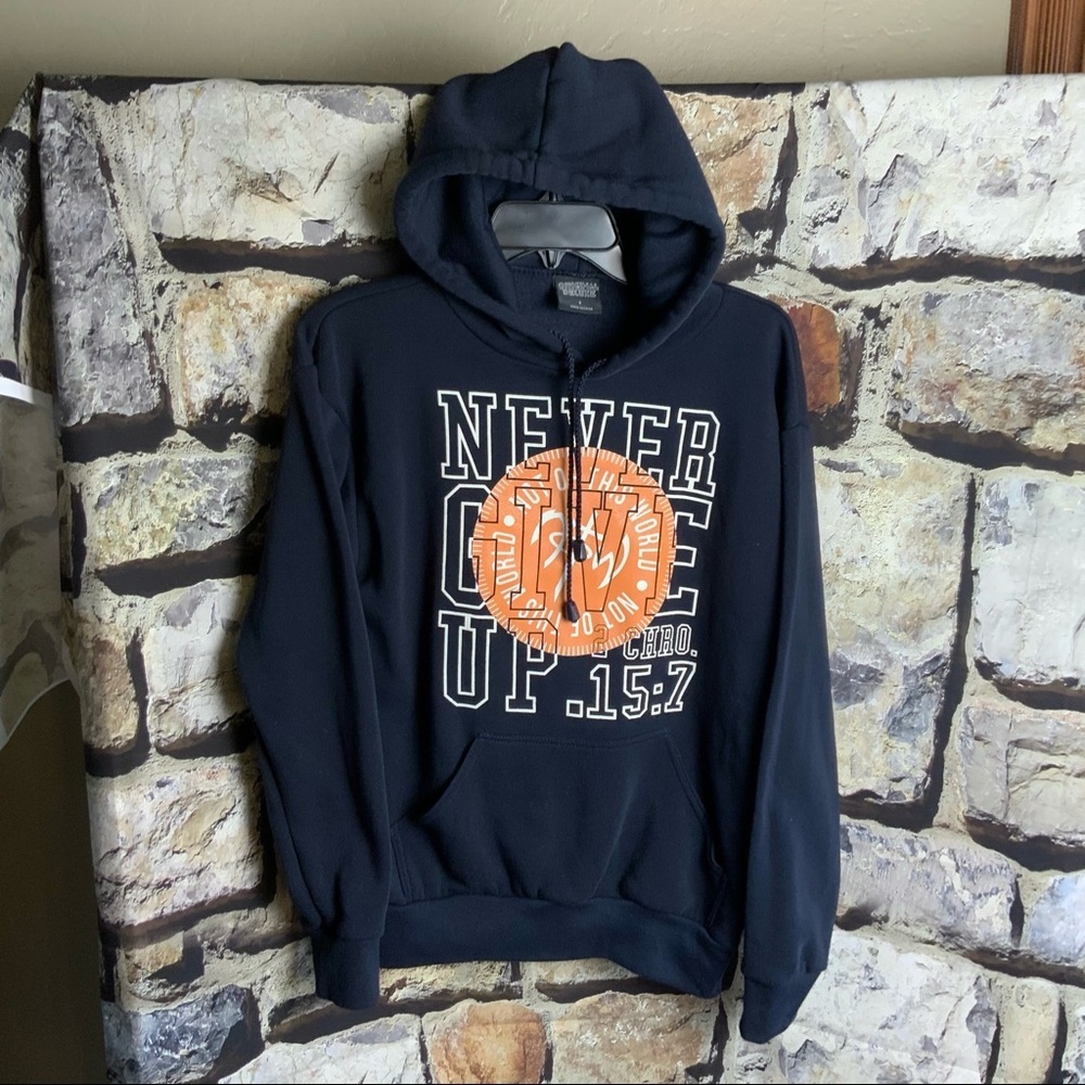 Not of This World Navy Never Give Up Hoodie Men S